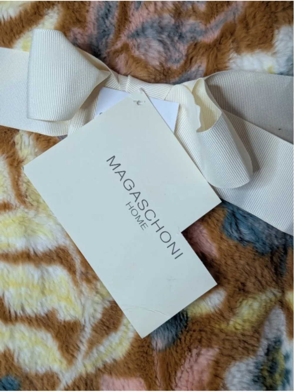 MAGASCHONI HOME Floral Faux Fur Throw Blanket 50